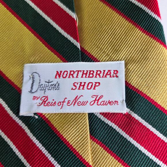Vintage Repp Stripe Tie by Reis for Dayton’s Northbriar Shop Gold 4.25” Wide - Picture 4 of 7